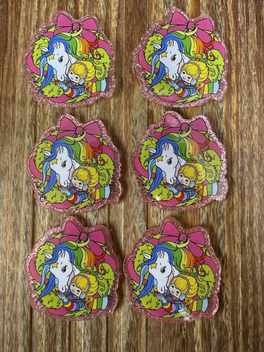 6 Pc Rainbow Brite Acrylic Flatbacks